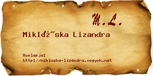 Miklóska Lizandra névjegykártya